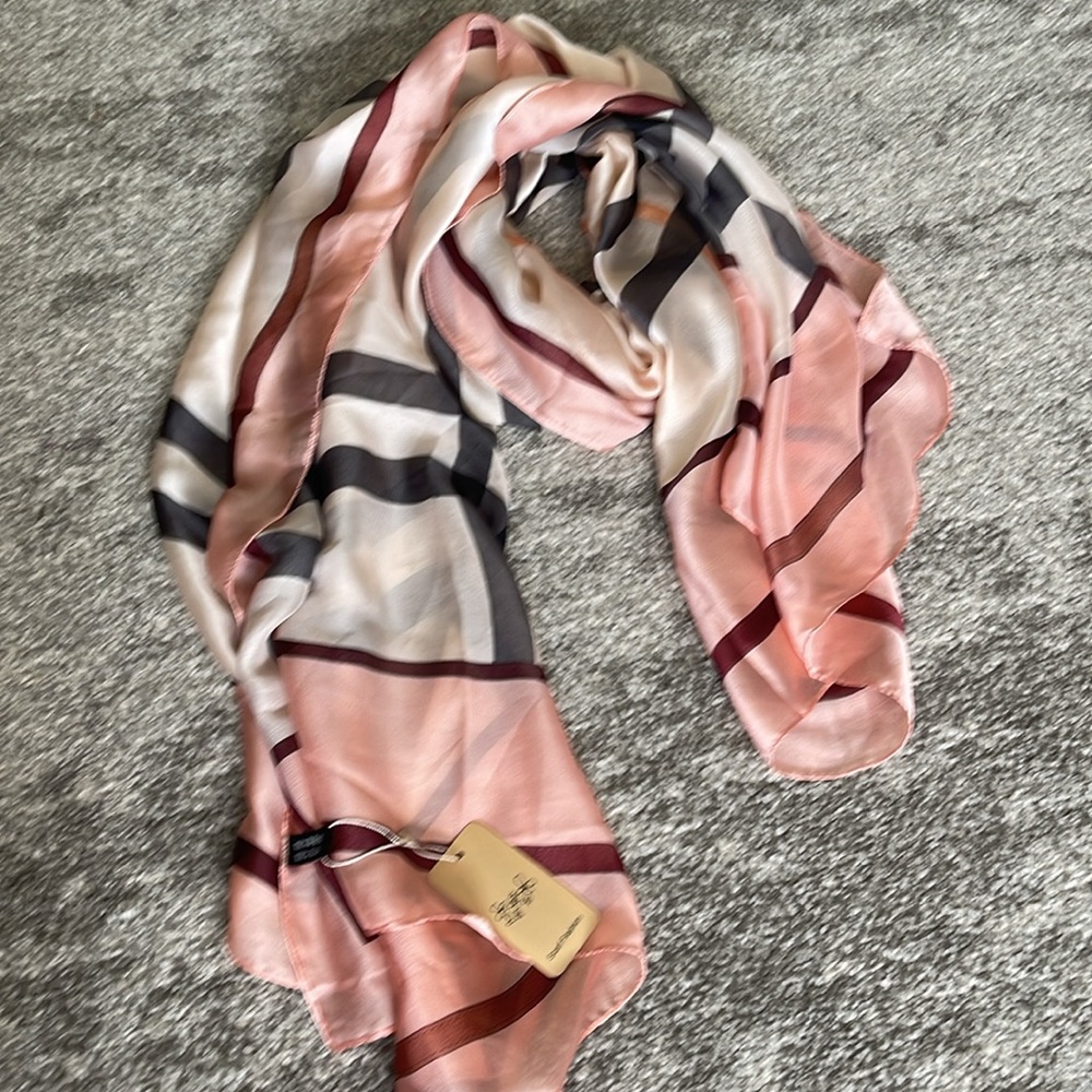 Silk scarf wrap new 35”/73” #A